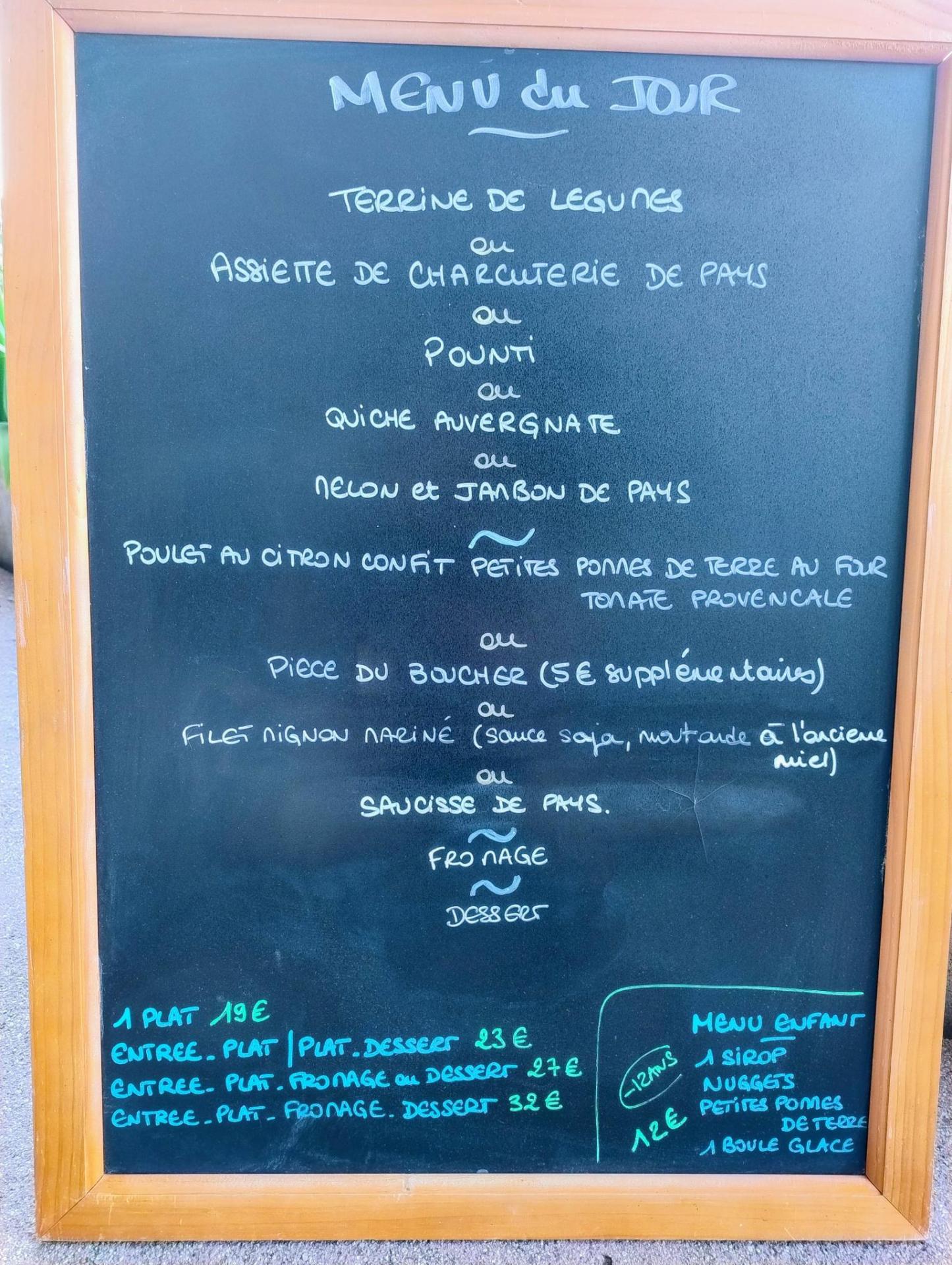 Menu aout 2026